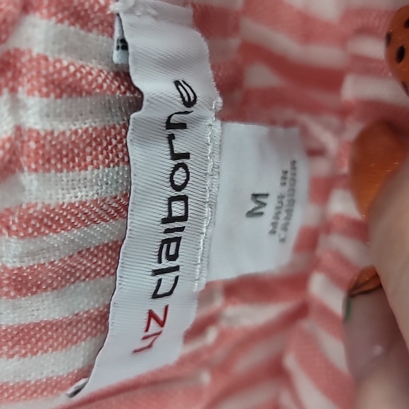 Liz claiborne coral stripes pull on shorts size medium nwt new - Picture 4 of 4
